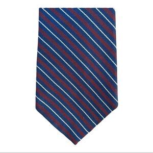 Vintage Red, White and Blue Striped Silk Tie